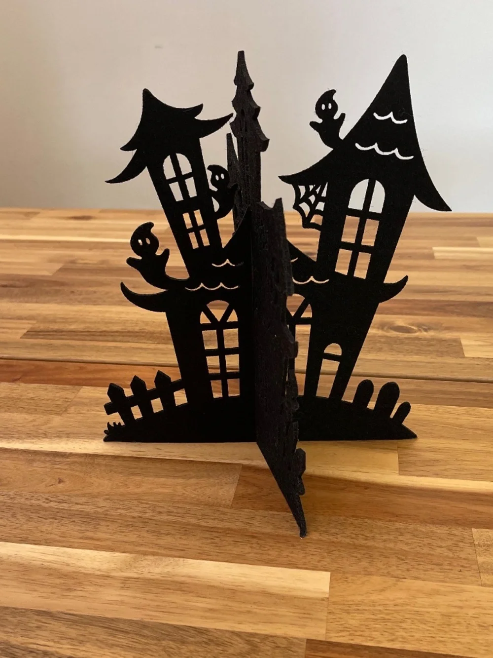 Halloween - 2 piece felt, light-weight, black Haunted House decor